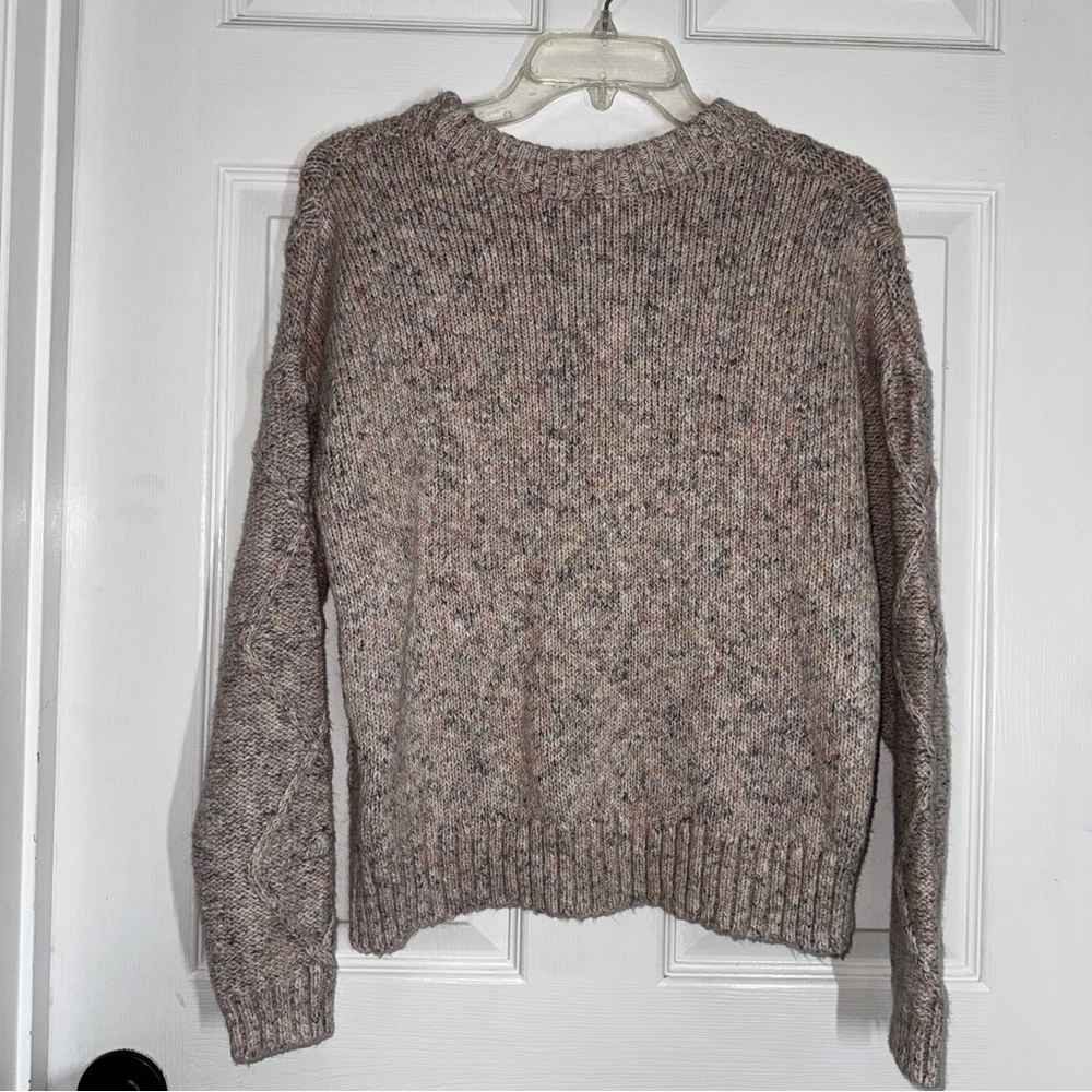 Time and Tru Women's Cable Knit Sweater - Light Pink Beige - Picture 8 of 9